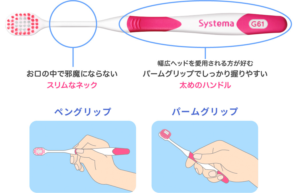 使いやすい・みがきやすい設計になっている