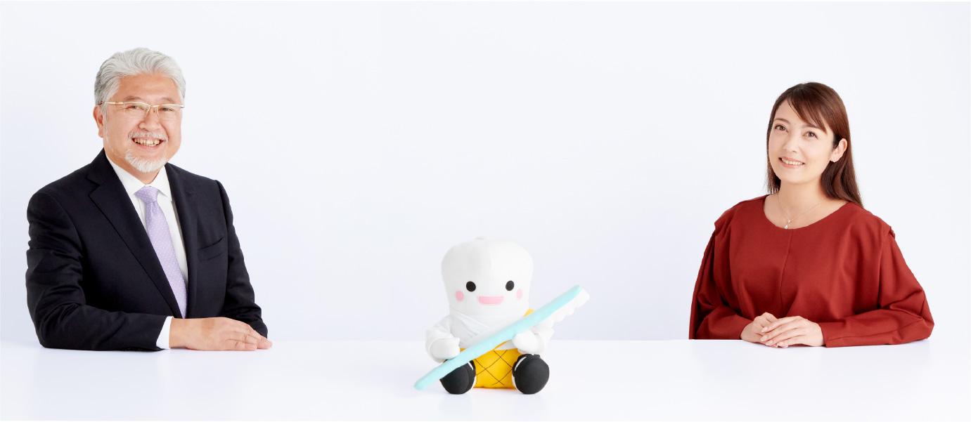 よ坊さんを真ん中に、中山エミリさんと山口先生