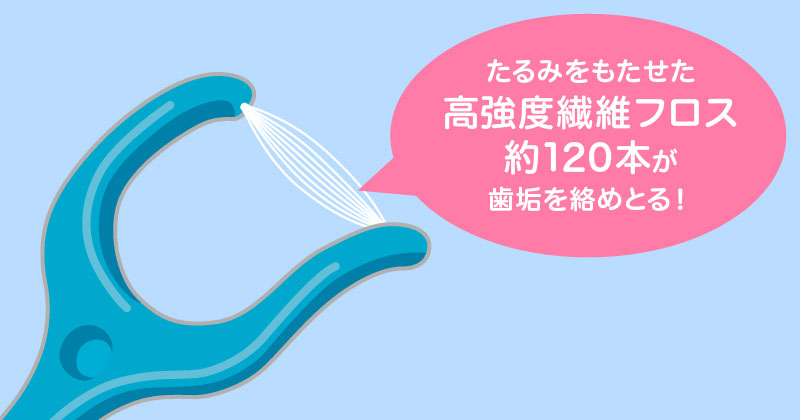 たるみをもたせた高強度繊維フロスが約120本