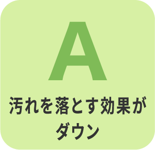 汚れを落とす効果がダウン