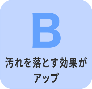 汚れを落とす効果がアップ