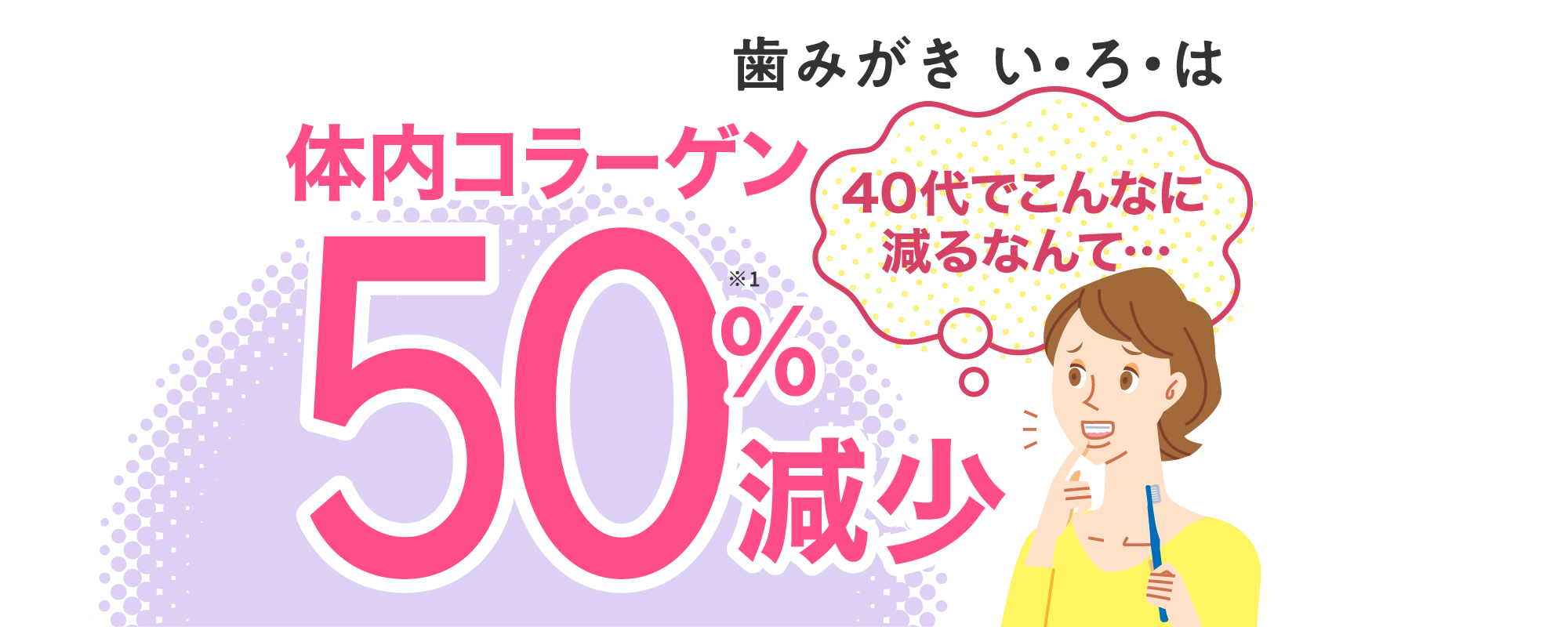 歯みがき い・ろ・は　もしかして自分も？ 大人のむし歯経験98%